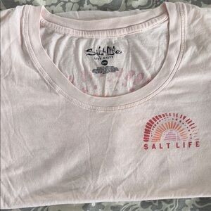 Salt Life Pale Pink Graphic Tee with Sunset Logo